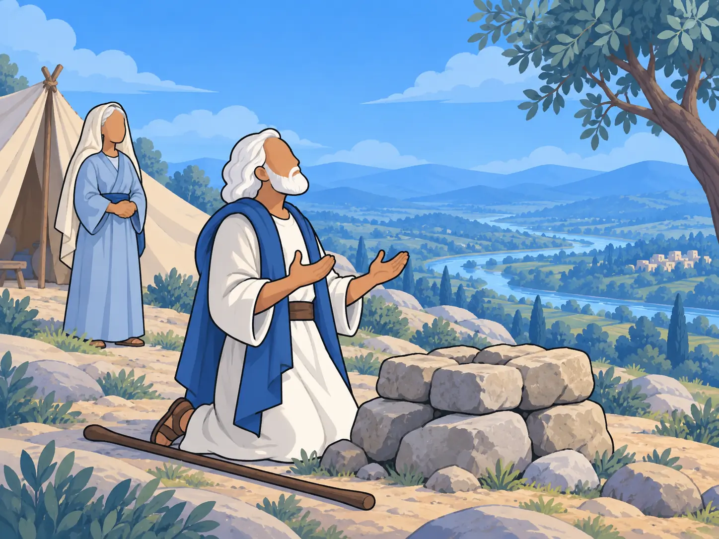 Abraham worships in Canaan