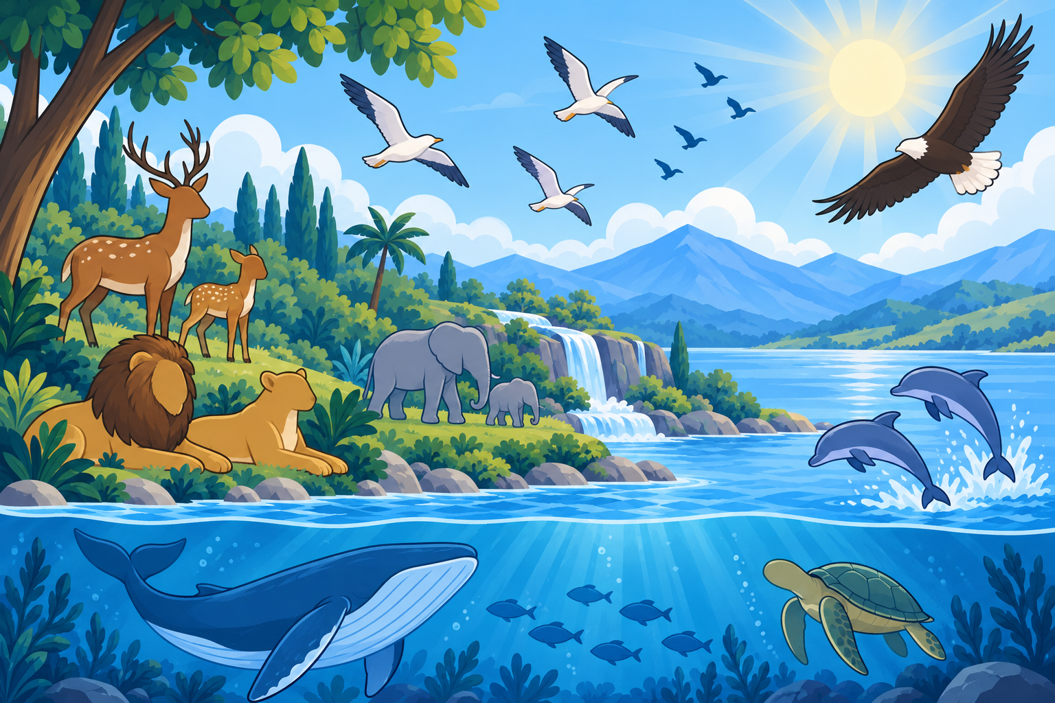 The seas and skies fill with life