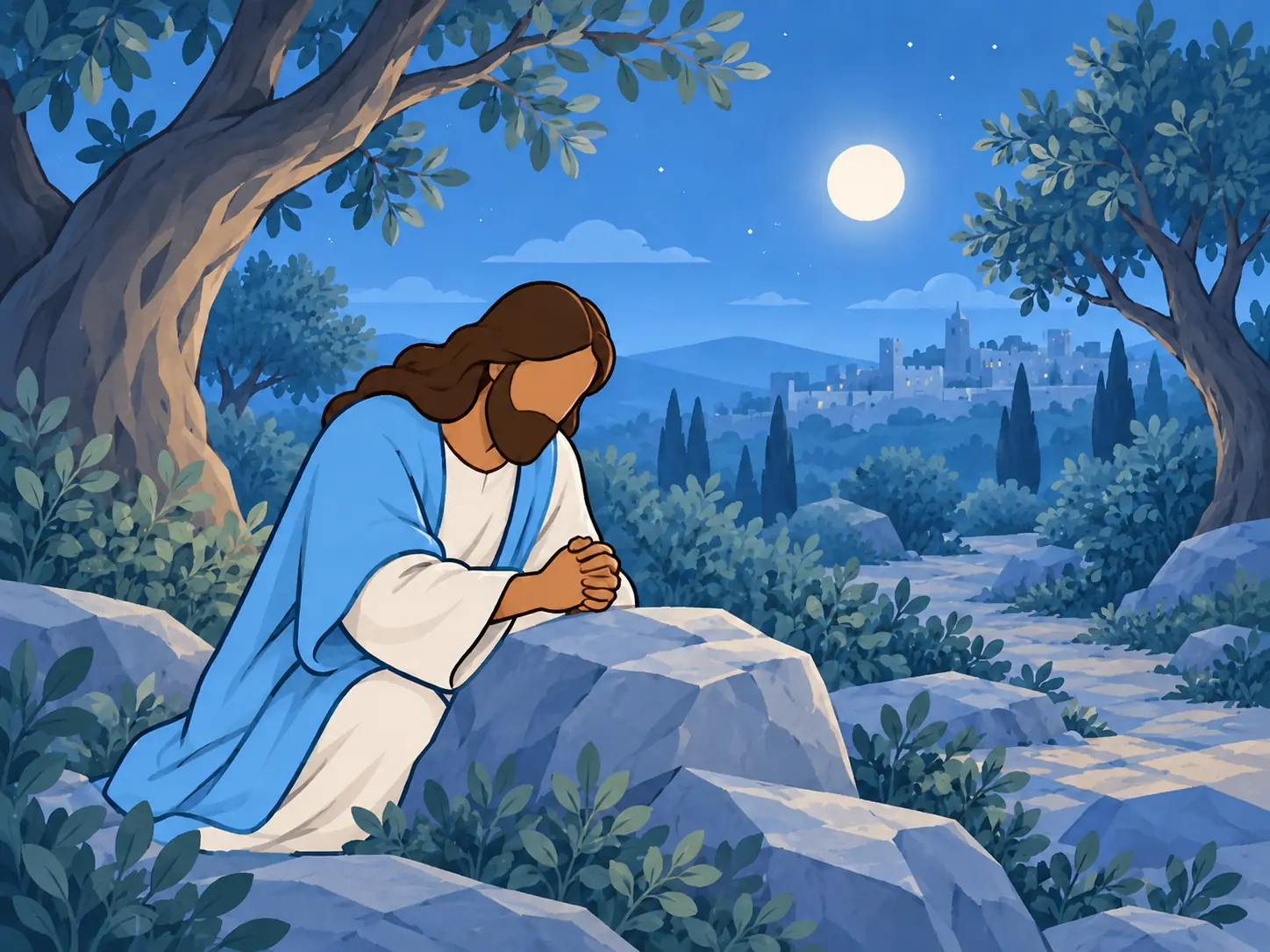 Jesus prays in the garden