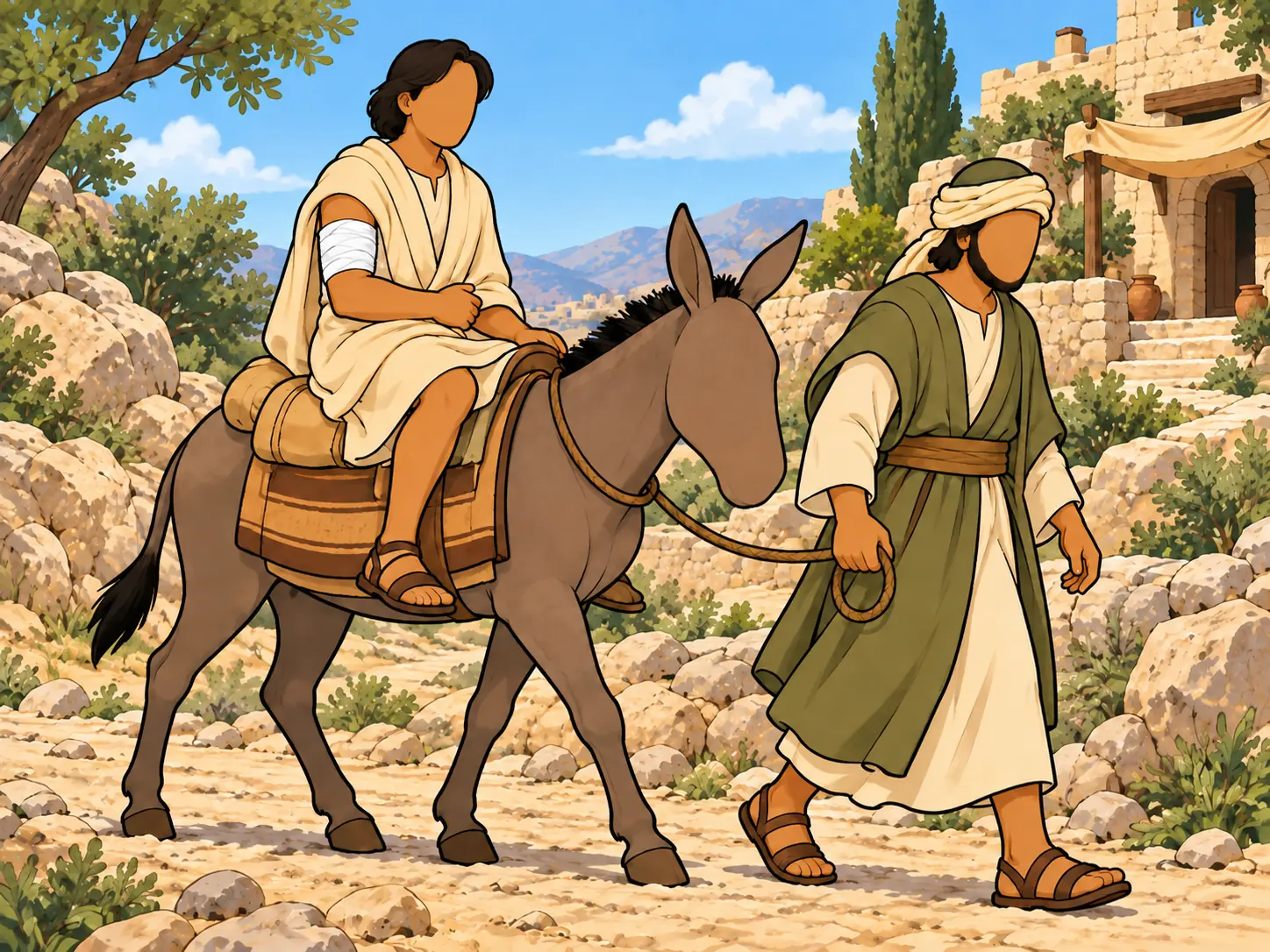 The Samaritan shows mercy