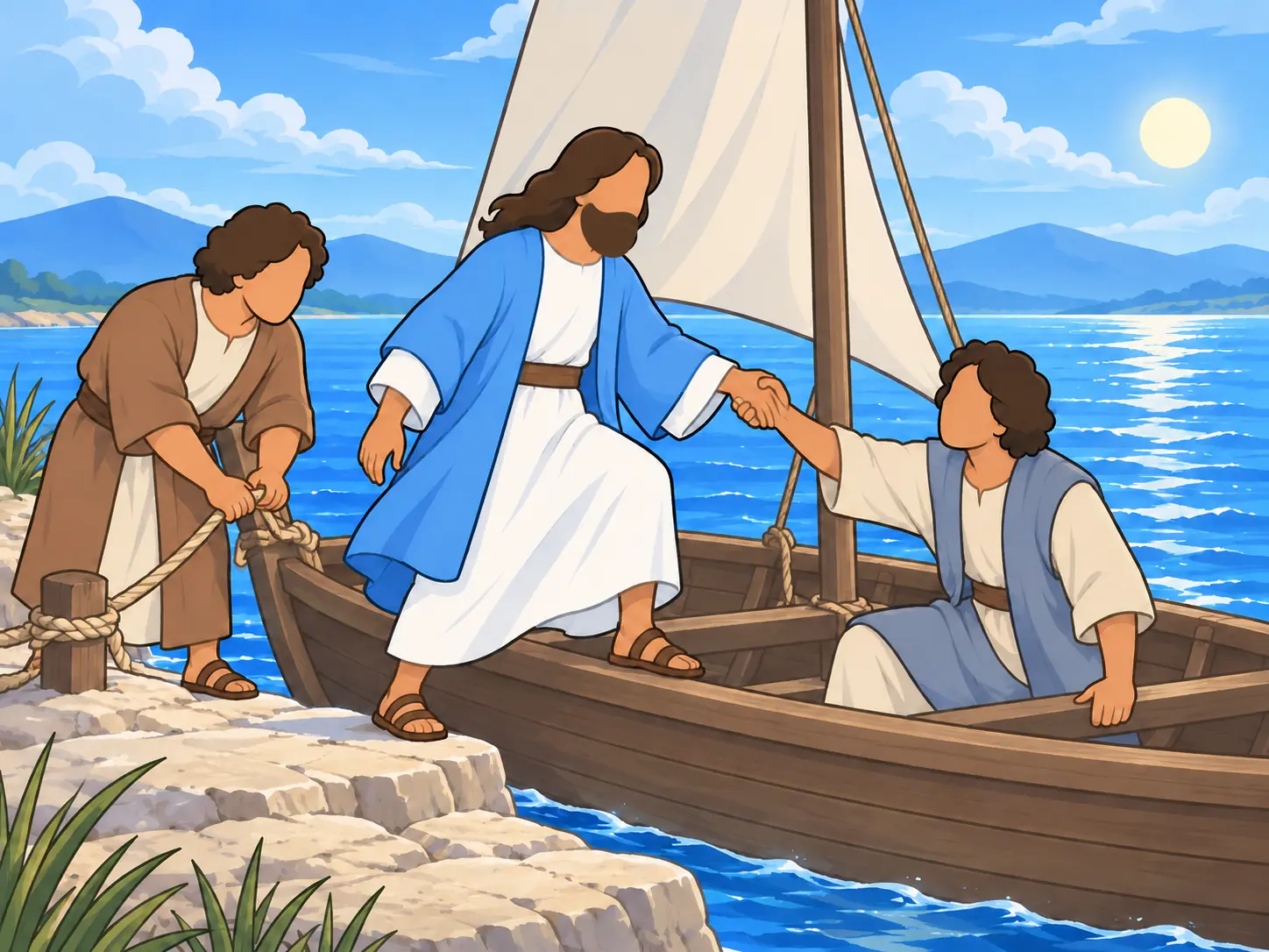 They set out across the lake