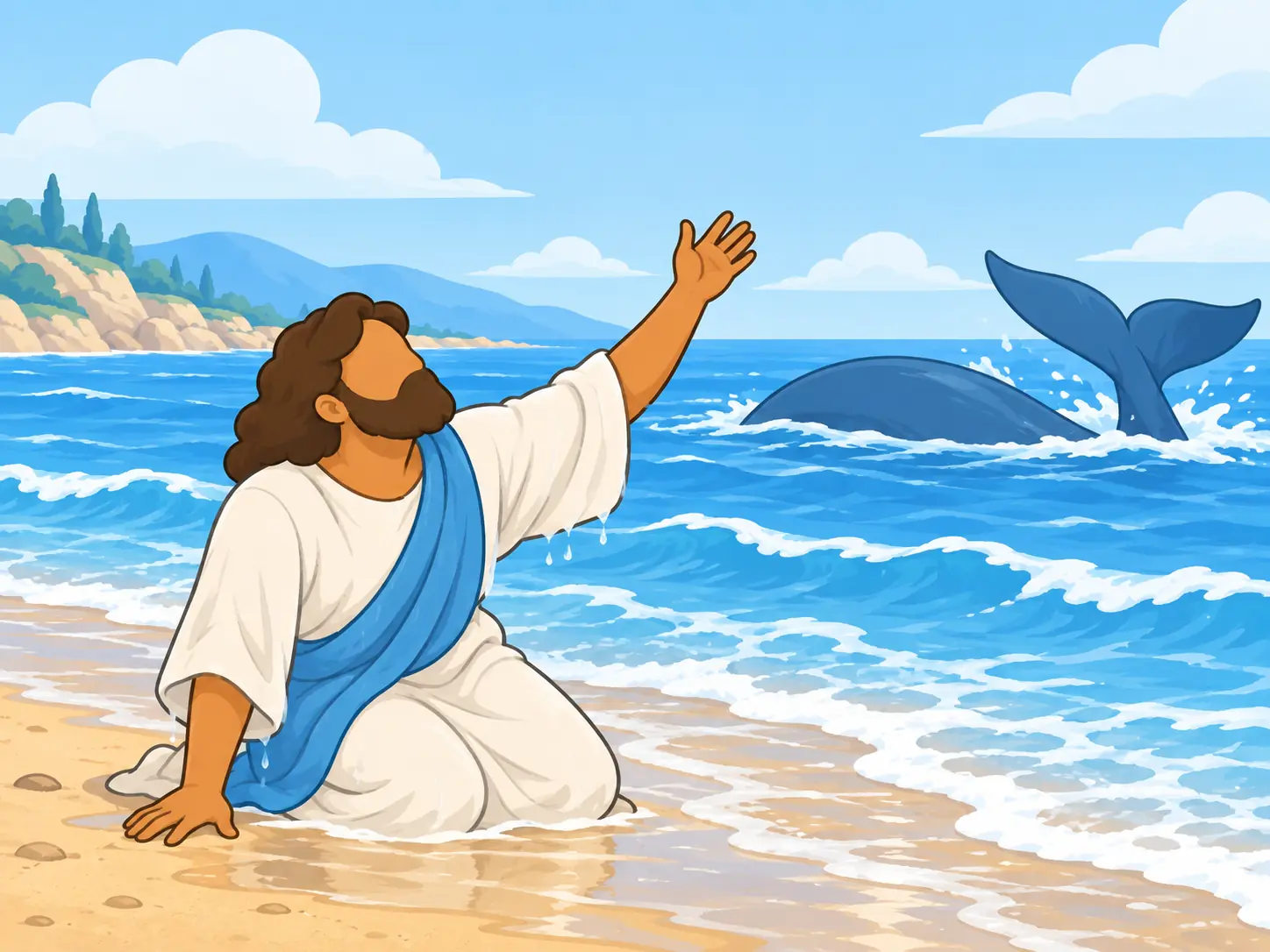 Jonah reaches dry land