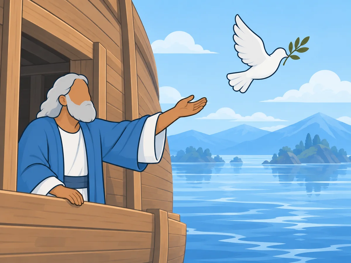 Noah waits and sends out a dove