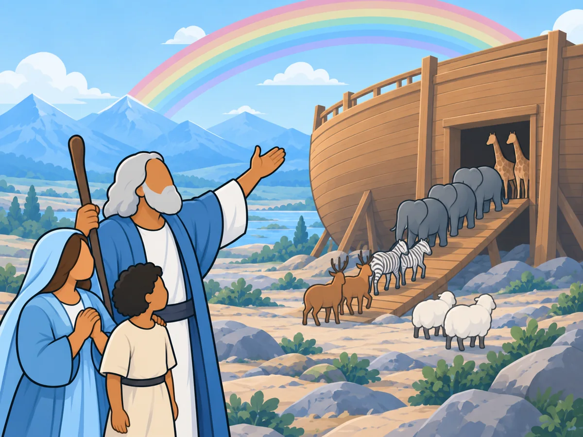 The earth becomes dry after the flood