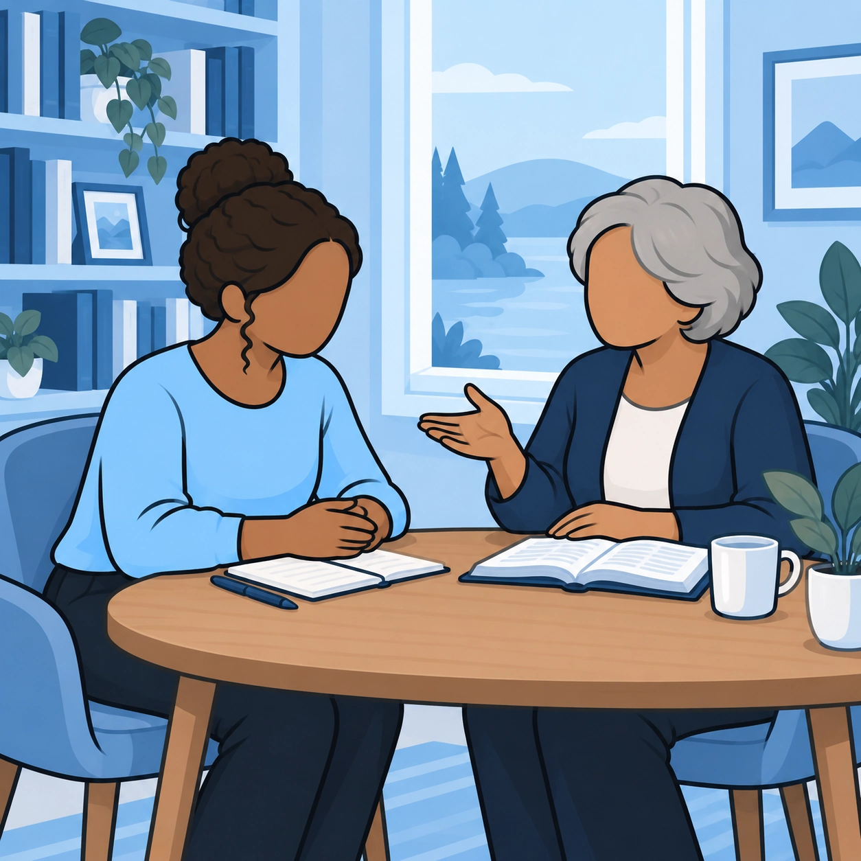 She listens to a trusted mentor's observations.
