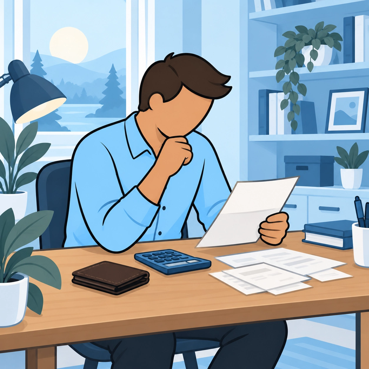 He reviews his own household responsibilities before deciding how to respond.