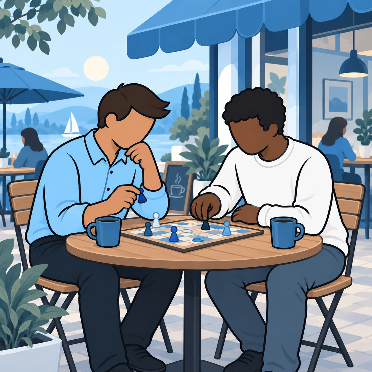 The friends spend time together over a board game after the conversation.